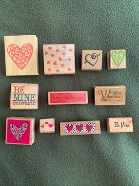 GUC Valentine’s Day rubber stamps. Various sizes.
